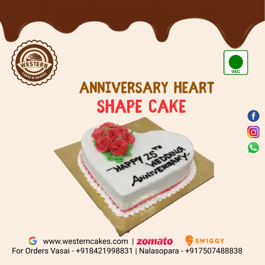 Anniversary Heart Shape Cake