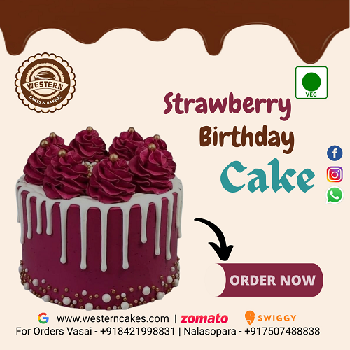 Strawberry Flavour Theme Cake