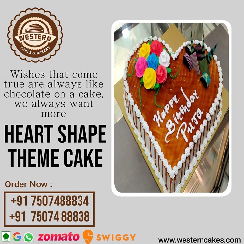 Hart Shape Theme Cake