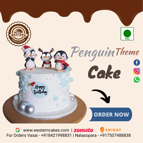 Penguin Theme Cake 