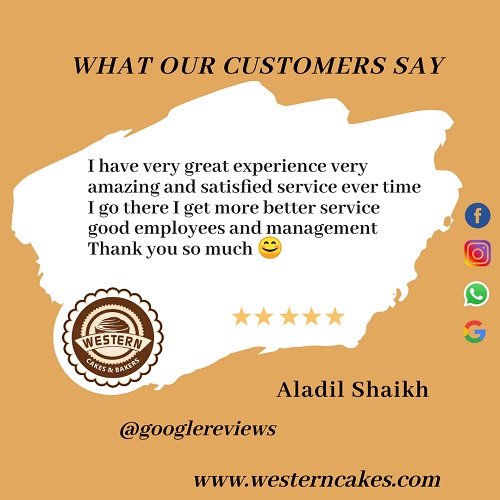 Google Review by Aladil Shaikh For Western Cakes